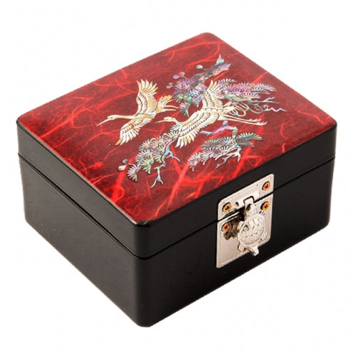 Korean Jewelry Box - Crane & Pine, Red (II) - view 4