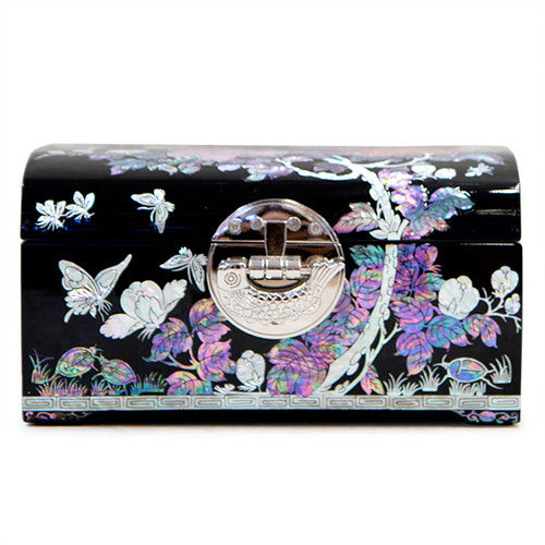 Najeon Mother-of-Pearl Jewelry Box - Peony, Black, 2 - Tier (III) - view 8