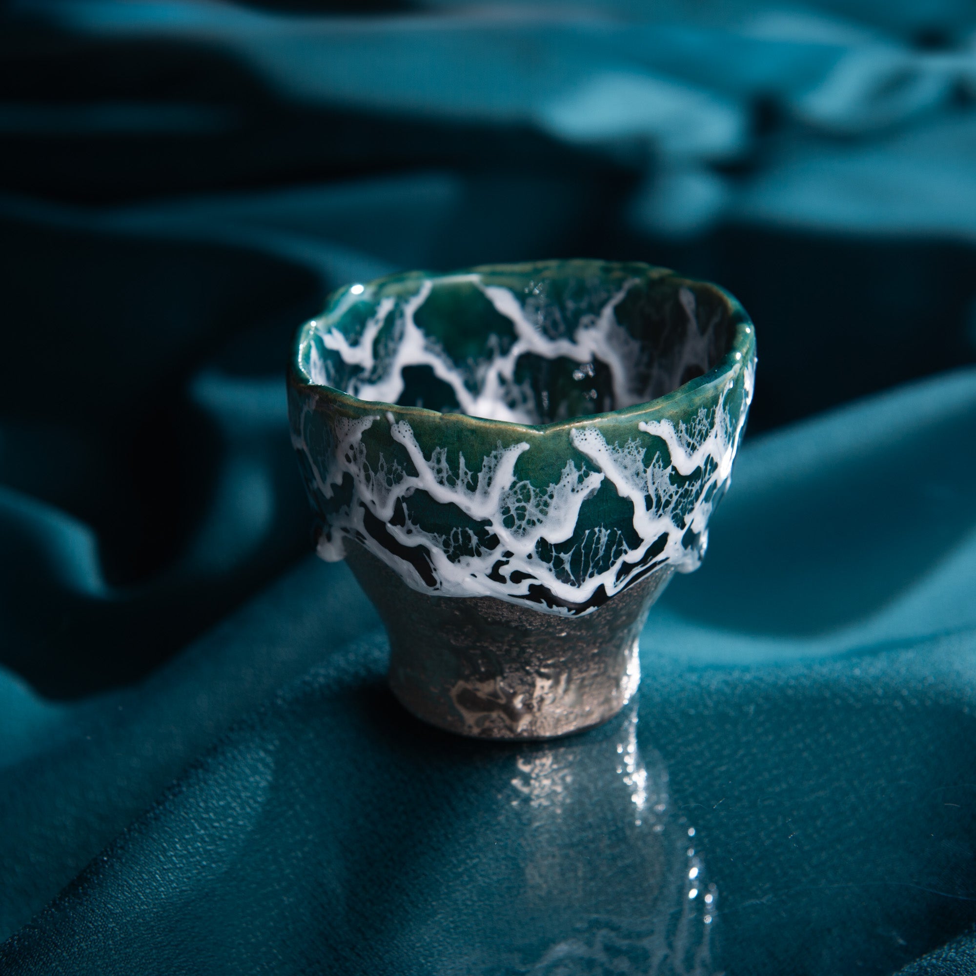 Musubi Kiln Sazameku Cascade Tall Guinomi Sake Cup