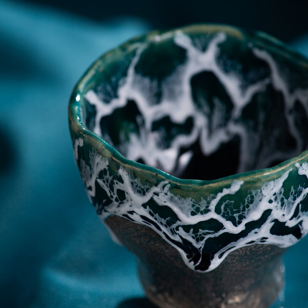 Musubi Kiln Sazameku Cascade Tall Guinomi Sake Cup