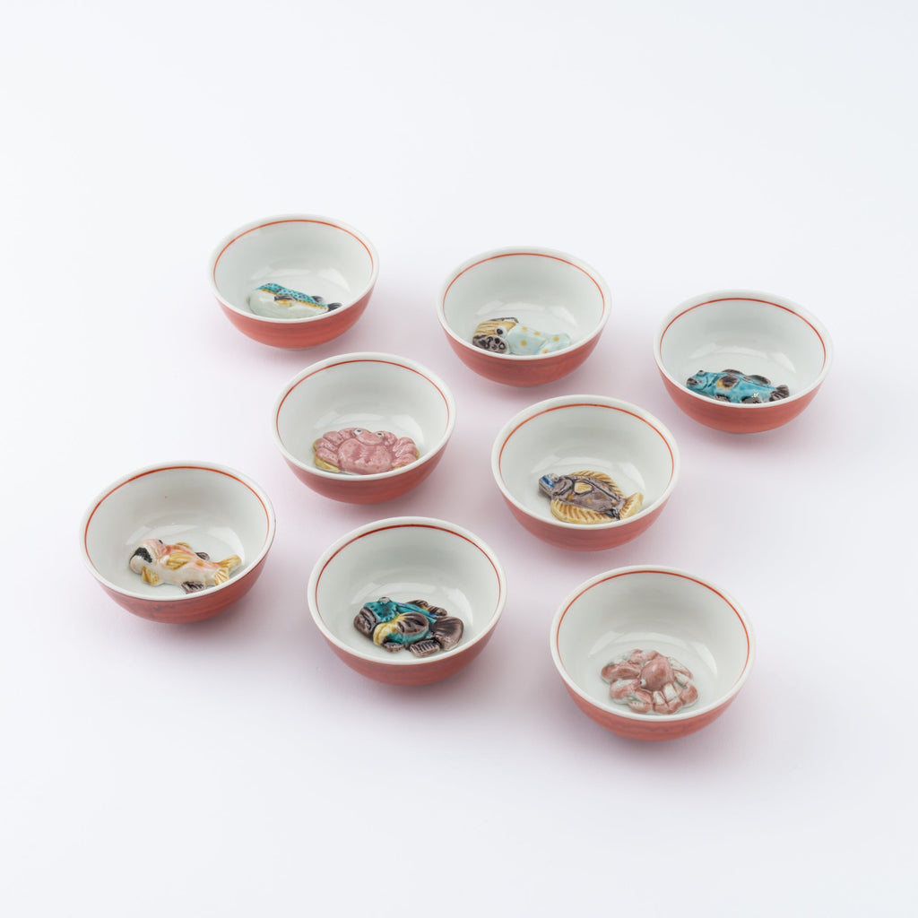 Musubi Kiln Swimming Sea Creature Sakazuki Flat Sake Cup