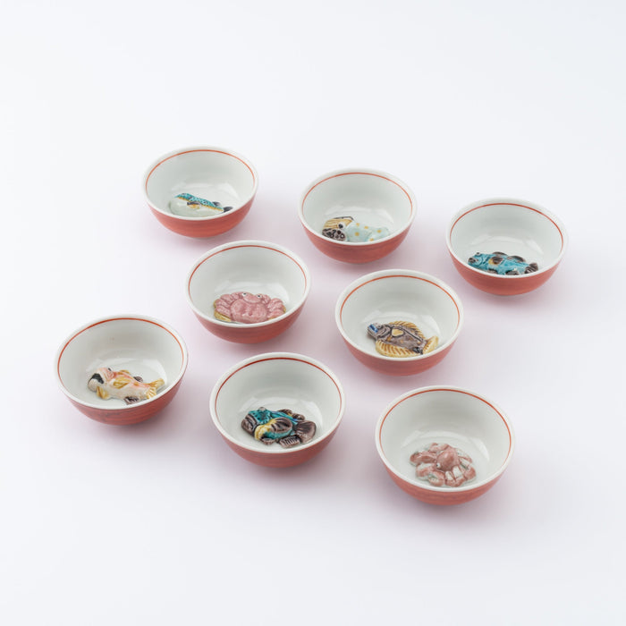 Musubi Kiln Swimming Sea Creature Sakazuki Flat Sake Cup