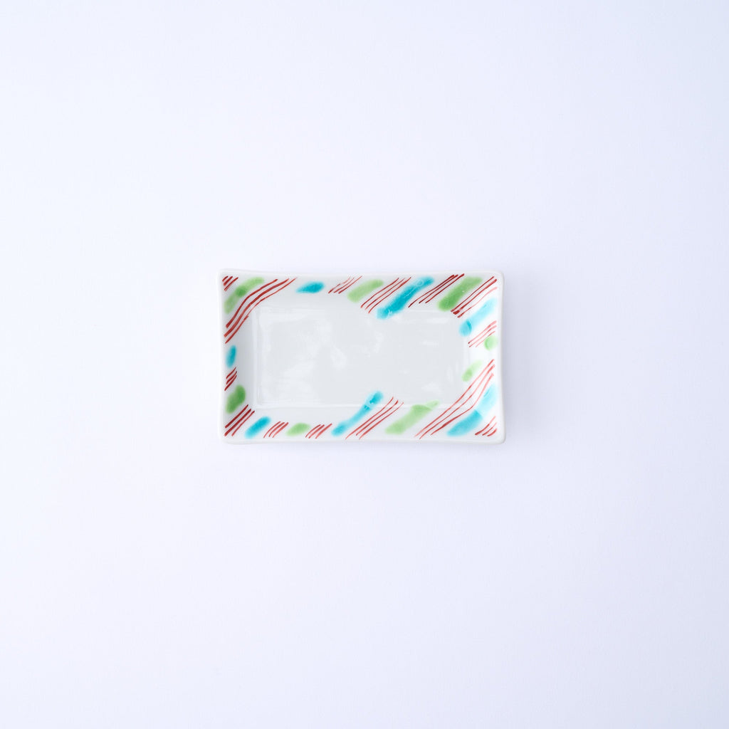 Musubi Kiln Auspicious Pattern Rectangle Sauce Plate