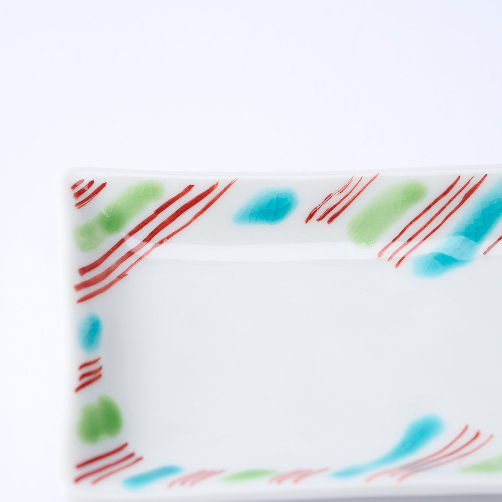 Musubi Kiln Auspicious Pattern Rectangle Sauce Plate
