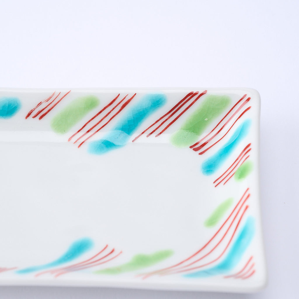 Musubi Kiln Auspicious Pattern Rectangle Sauce Plate