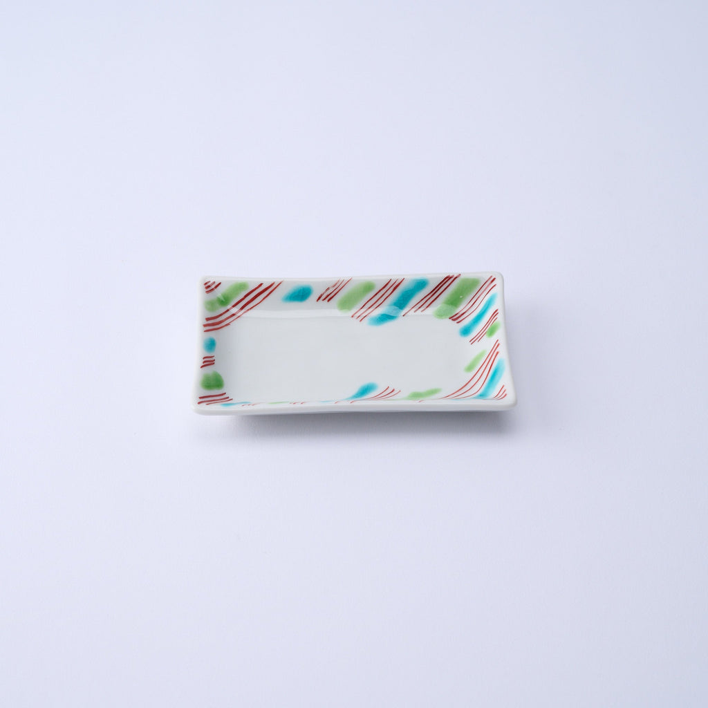 Musubi Kiln Auspicious Pattern Rectangle Sauce Plate