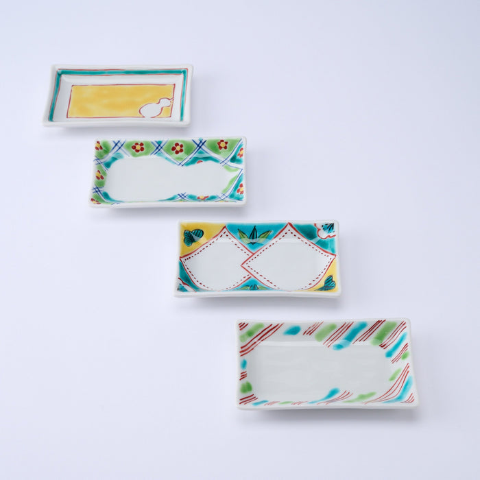 Musubi Kiln Auspicious Pattern Rectangle Sauce Plate