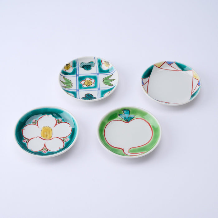 Musubi Kiln Green Accents Round Sauce Plate