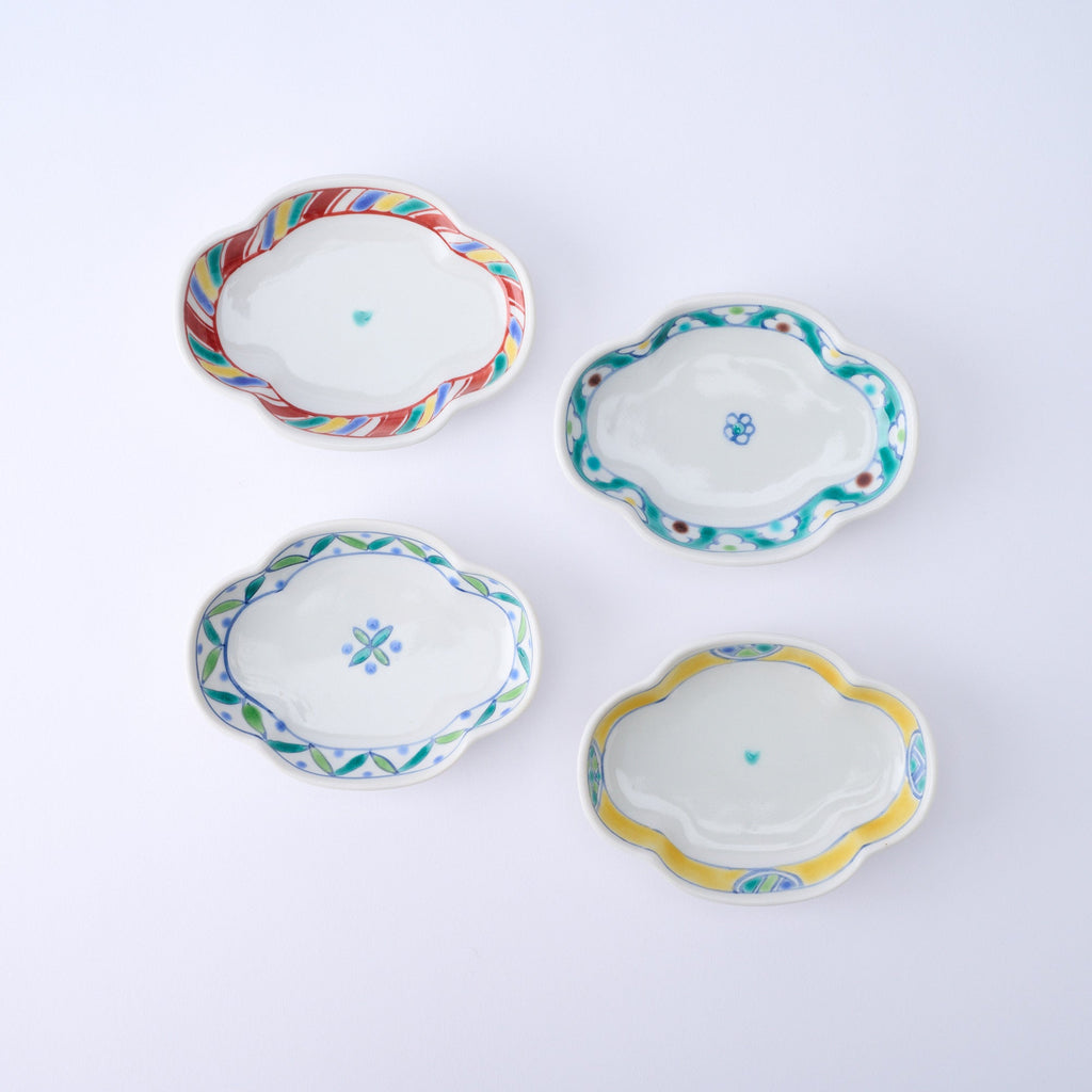 Musubi Kiln Auspicious Pattern Tsuba-Shaped Sauce Plate