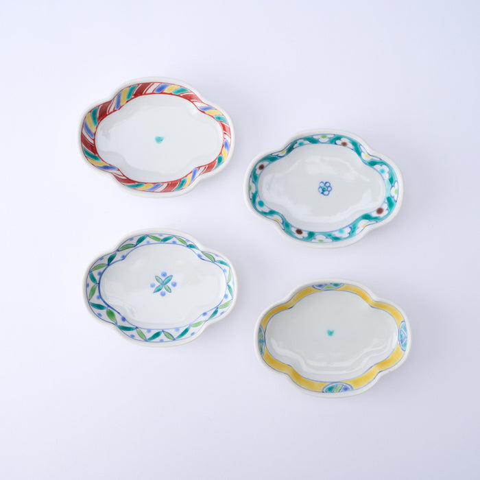 Musubi Kiln Auspicious Pattern Tsuba-Shaped Sauce Plate