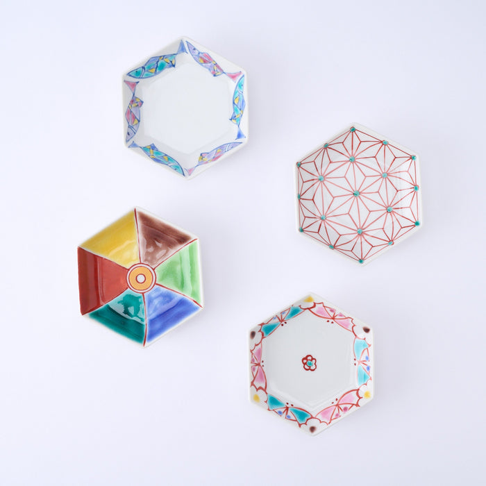 Musubi Kiln Colorful Hexagonal Sauce Plate