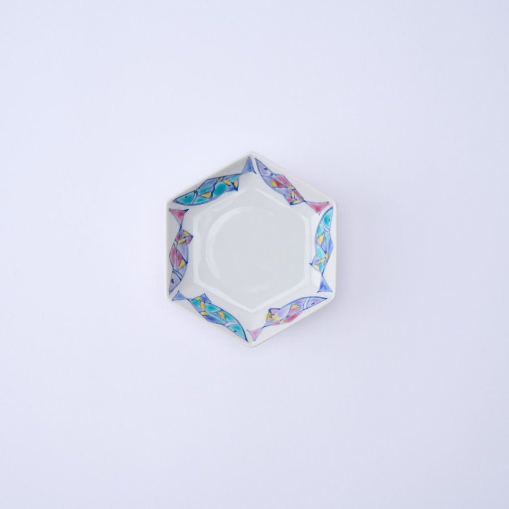 Musubi Kiln Colorful Hexagonal Sauce Plate