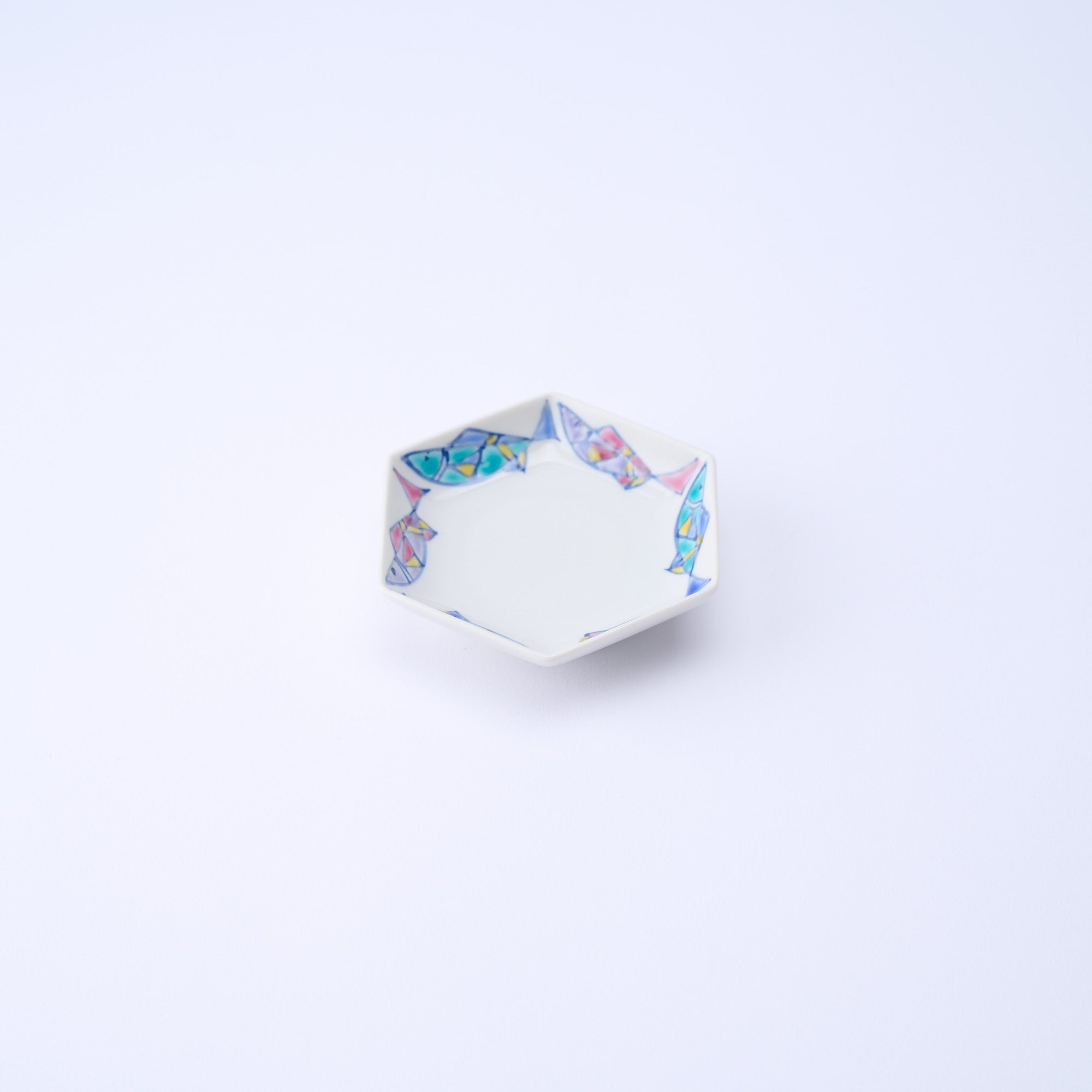 Musubi Kiln Colorful Hexagonal Sauce Plate