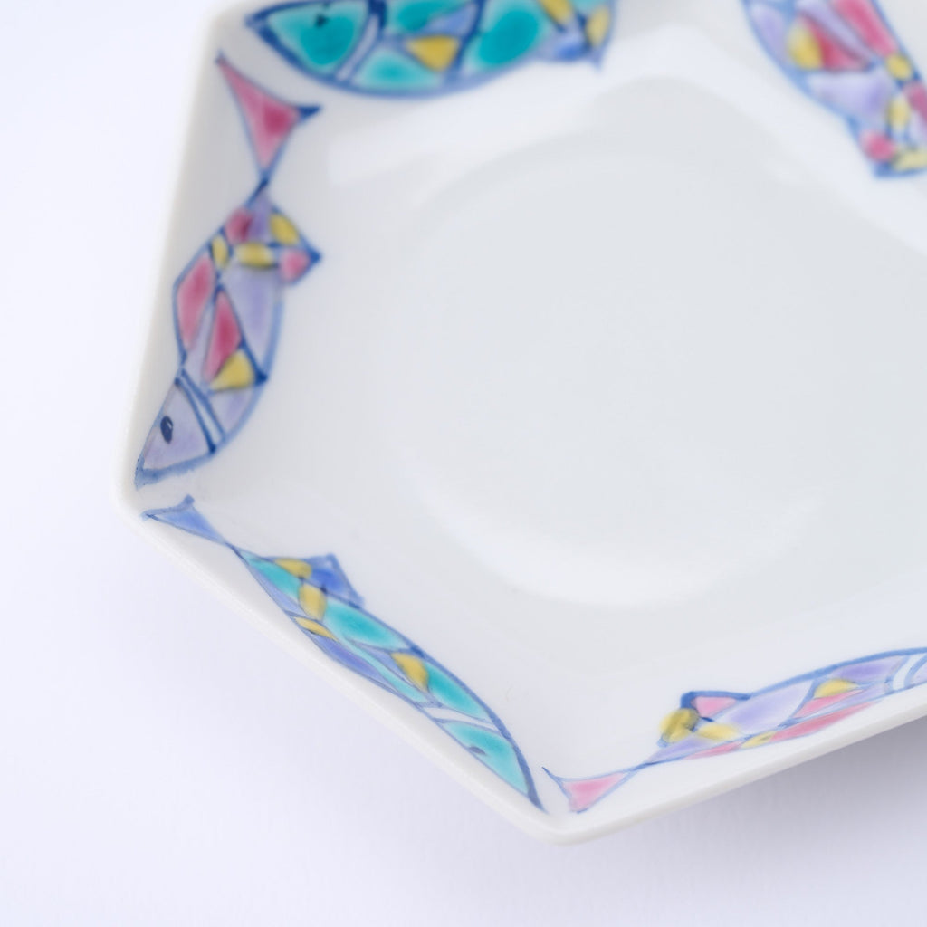 Musubi Kiln Colorful Hexagonal Sauce Plate