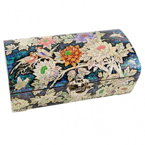 Najeon Mother-of-Pearl Jewelry Box - Peony, Blue, 2 - Tier - view 5