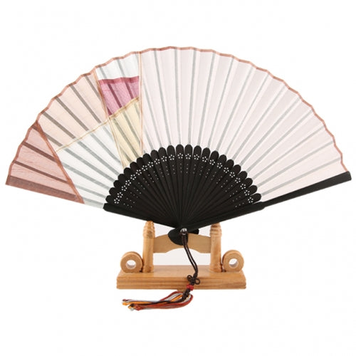 Korean Silk Folding Fan - Beige
