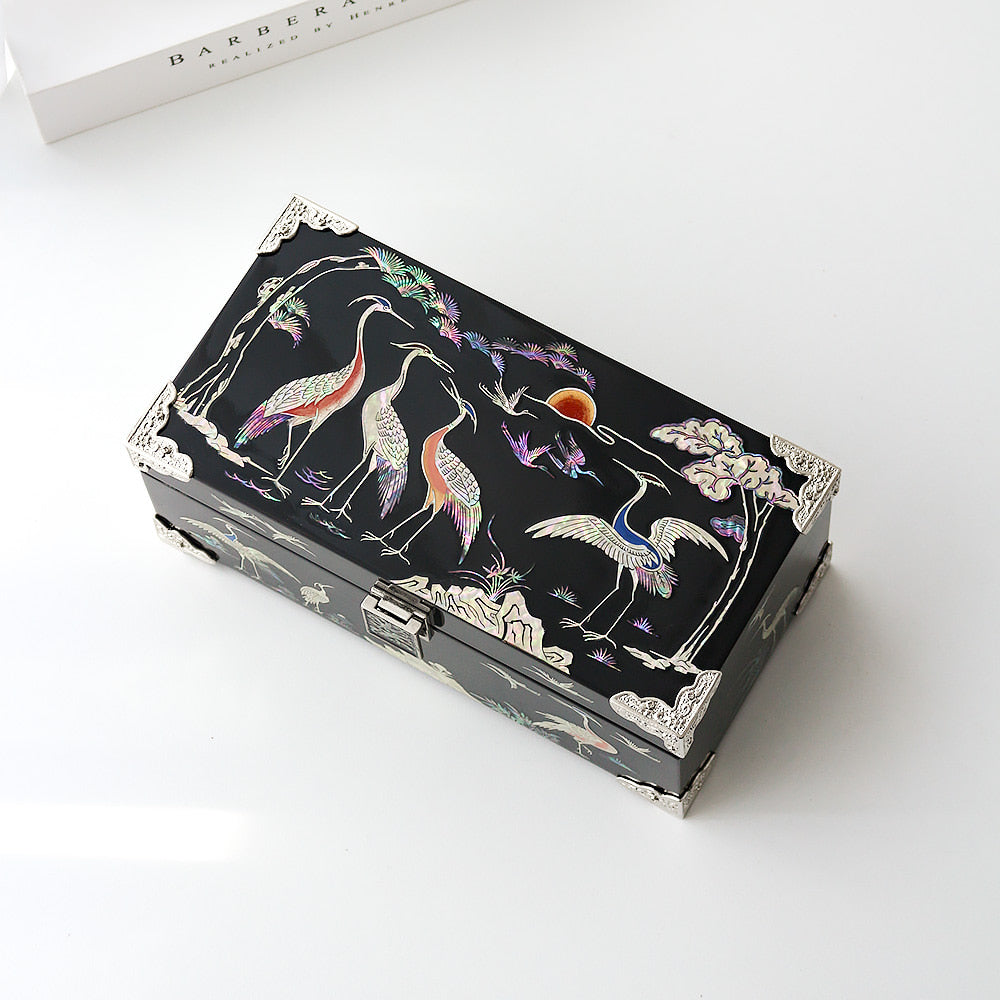Najeon Mother-of-Pearl Jewelry Box - Crane & Pine (V) - view 6
