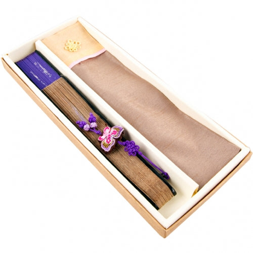 Najeon Mother-of-Pearl Folding Fan - Rose, Purple - view 5