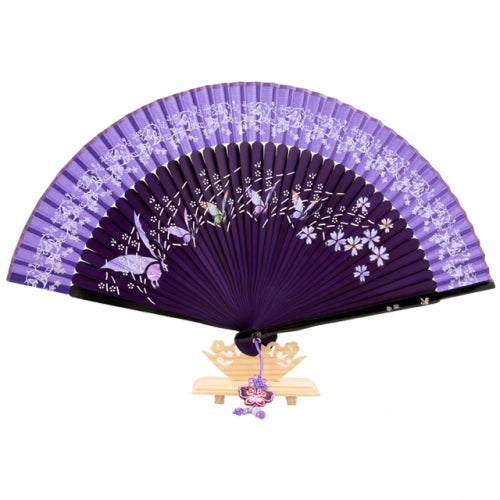 Najeon Mother-of-Pearl Folding Fan - Butterfly, Purple (II)