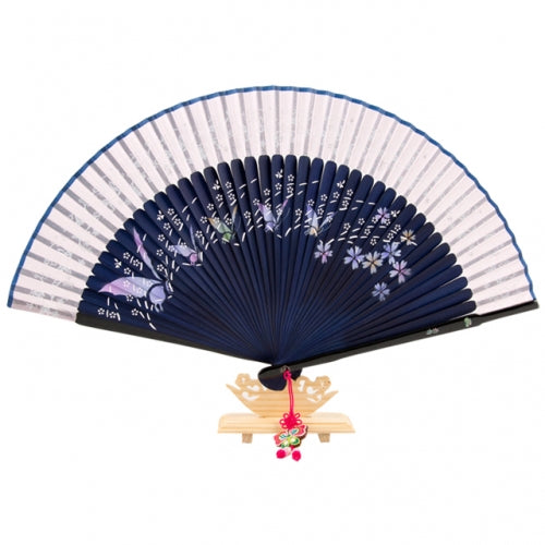 Najeon Mother-of-Pearl Folding Fan - Butterfly, Purple