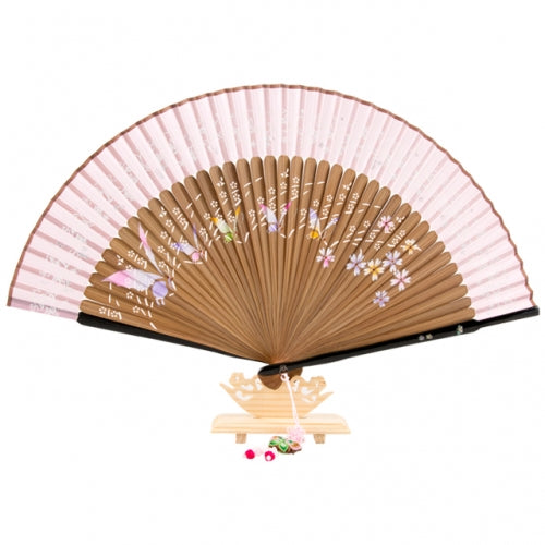 Najeon Mother-of-Pearl Folding Fan - Butterfly, Pink (II)