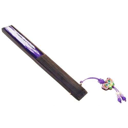Korean Silk Folding Fan - Purple (II) - view 4