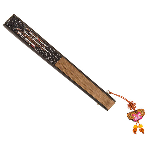 Korean Silk Folding Fan - Black (III) - view 5