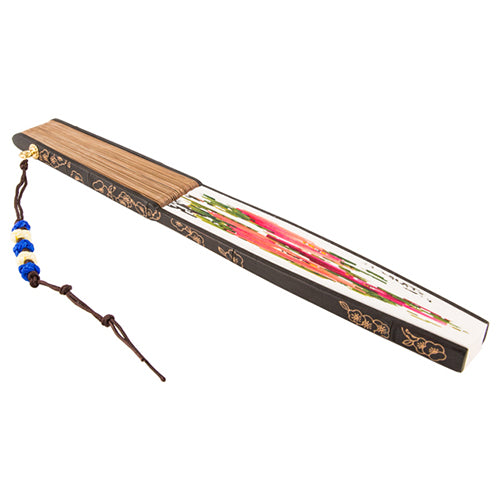 Korean Folding Fan - Peony, Jade - view 5