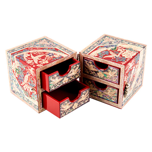 Najeon Mother-of-Pearl Jewelry Box - Birds & Flowers, Red, Large - view 5