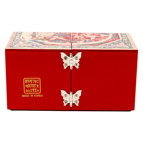 Najeon Mother-of-Pearl Jewelry Box - Birds & Flowers, Red, Large - view 6