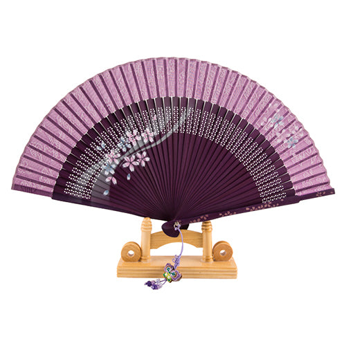 Korean Silk Folding Fan - Purple (III)