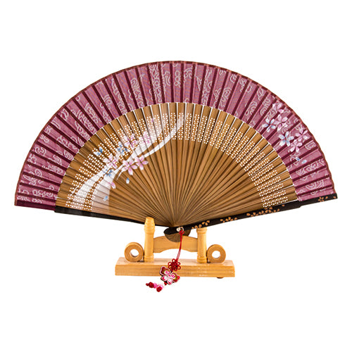 Korean Silk Folding Fan - Beige (III)