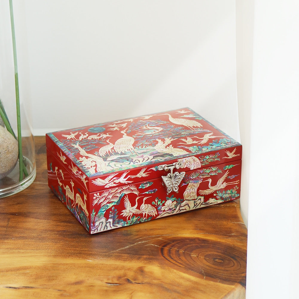 Najeon Mother-of-Pearl Jewelry Box - Crane, 1 - Tier - view 2