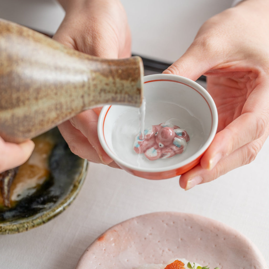 Musubi Kiln Swimming Sea Creature Sakazuki Flat Sake Cup