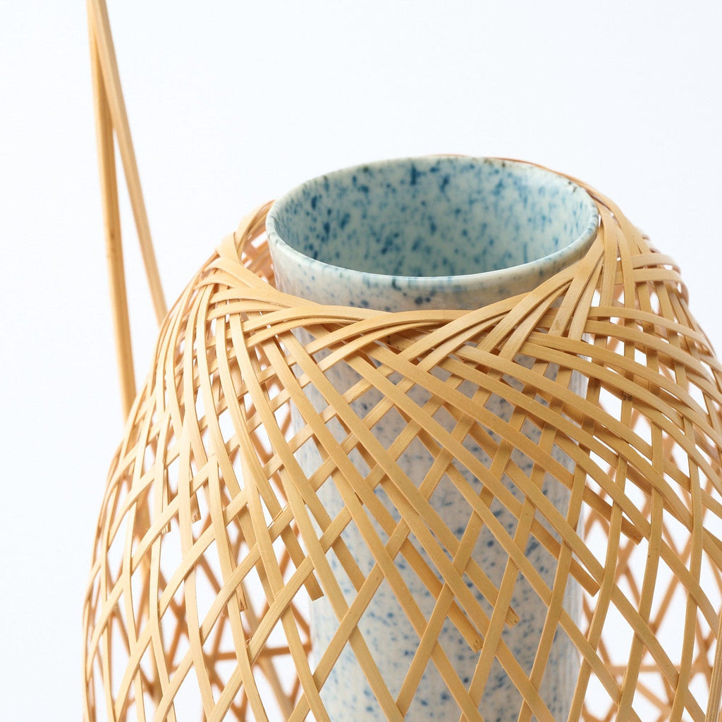 Musubi Kiln Oval Basketry Japanese Flower Vase