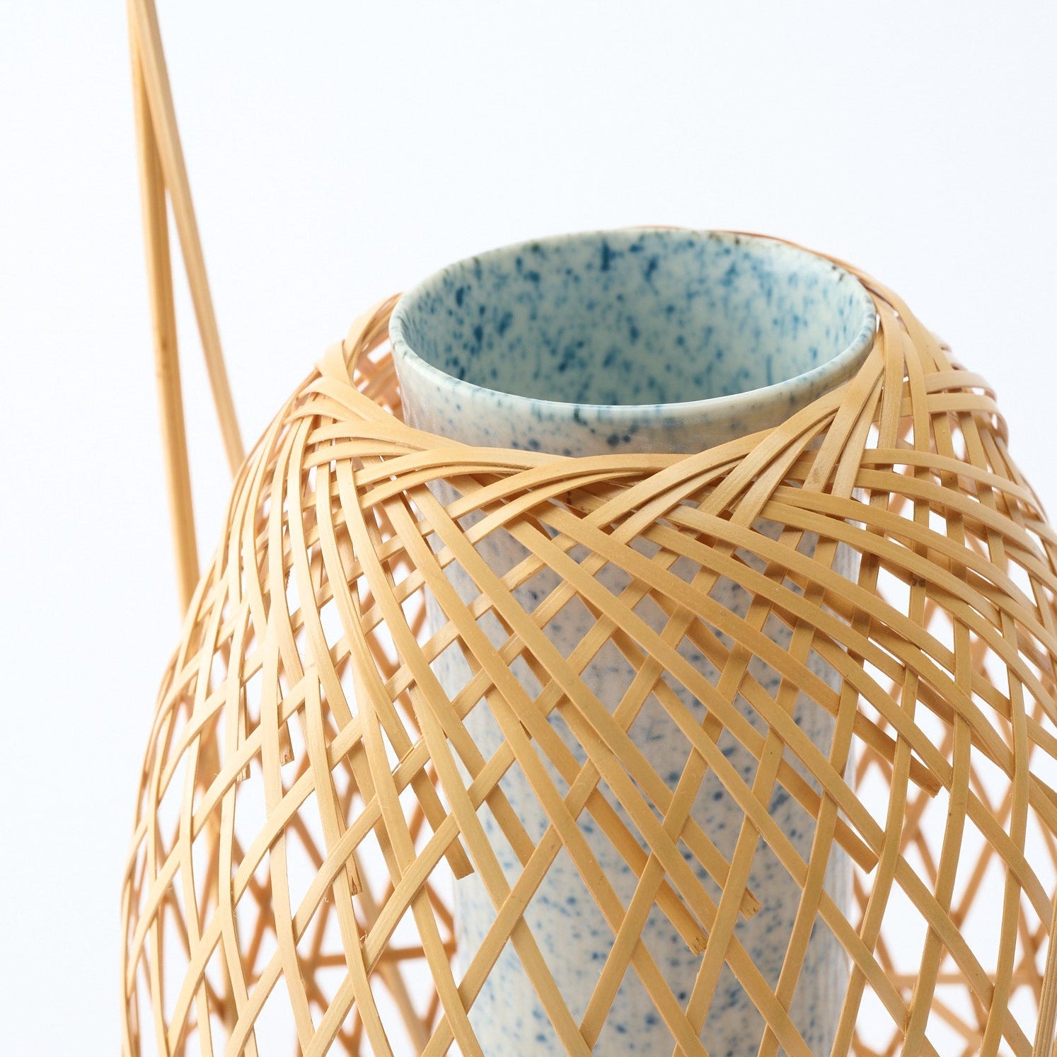 Musubi Kiln Oval Basketry Japanese Flower Vase