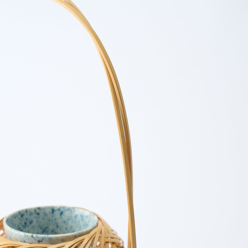 Musubi Kiln Oval Basketry Japanese Flower Vase