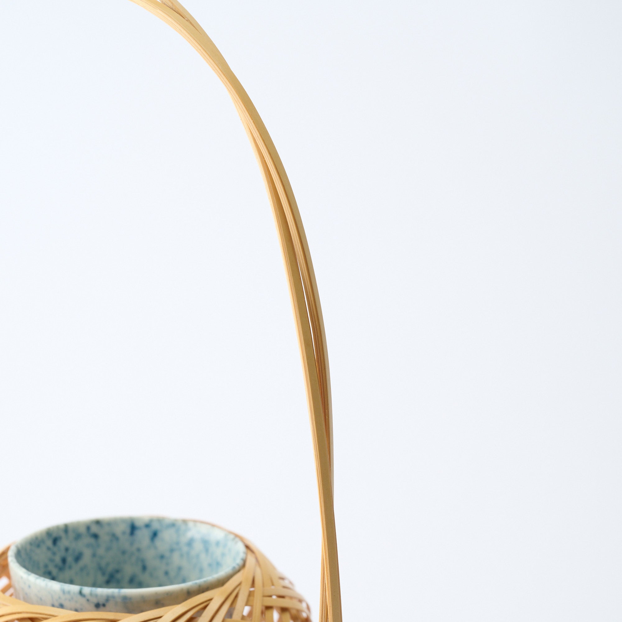 Musubi Kiln Oval Basketry Japanese Flower Vase