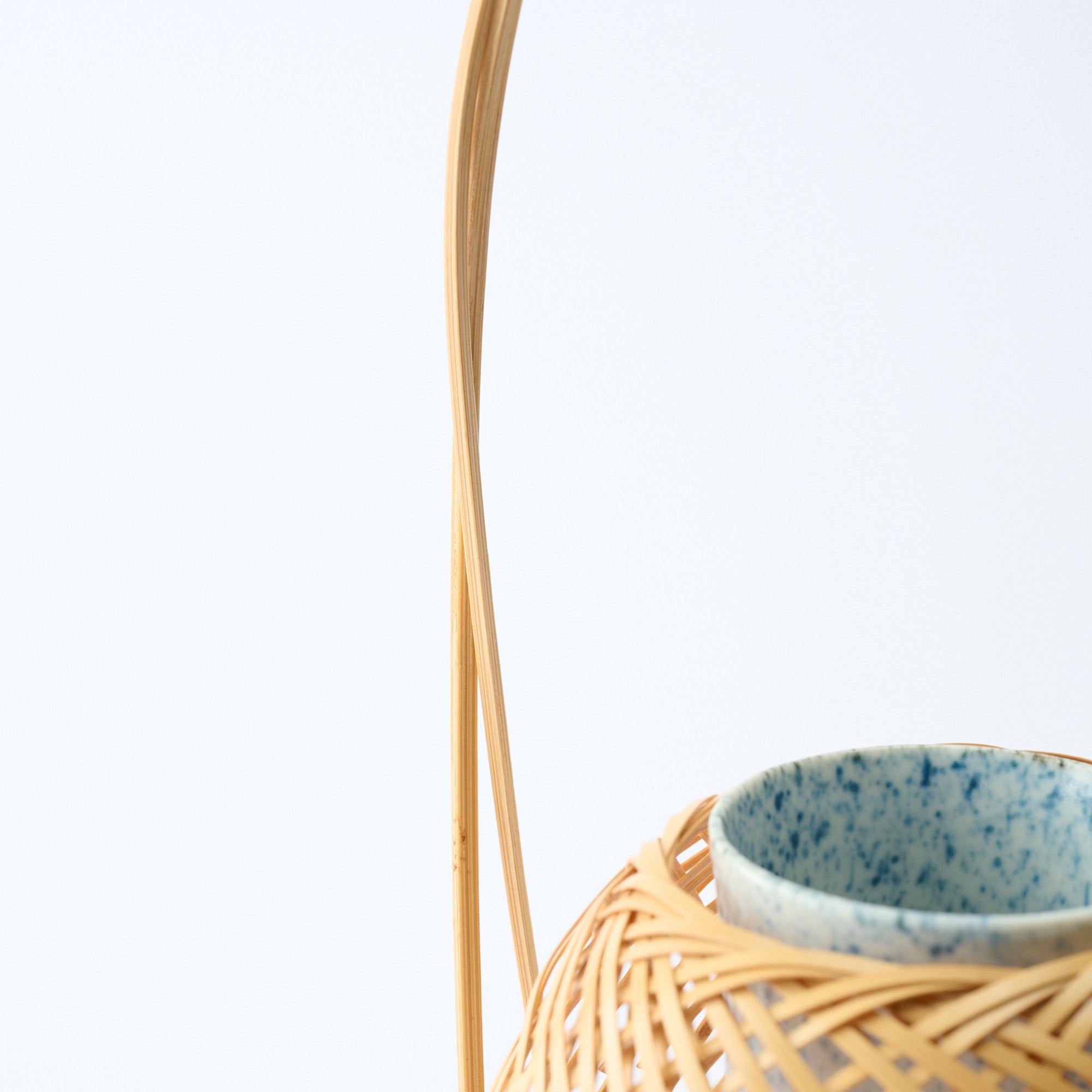 Musubi Kiln Oval Basketry Japanese Flower Vase