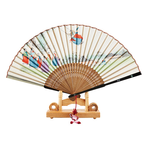 Mother-of-Pearl Folding Fan - Swing Scene