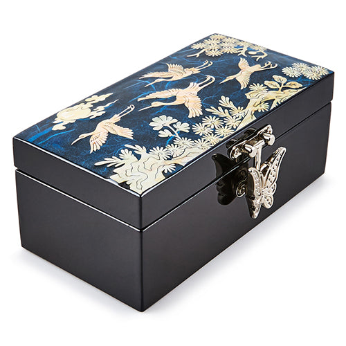 Korean Jewelry Box - Crane & Pine, Red