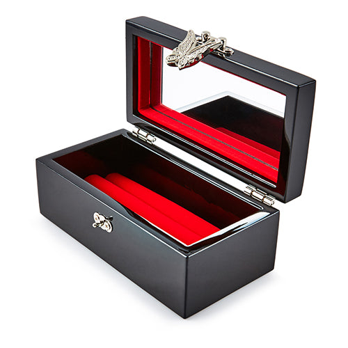 Korean Jewelry Box - Crane & Pine, Red