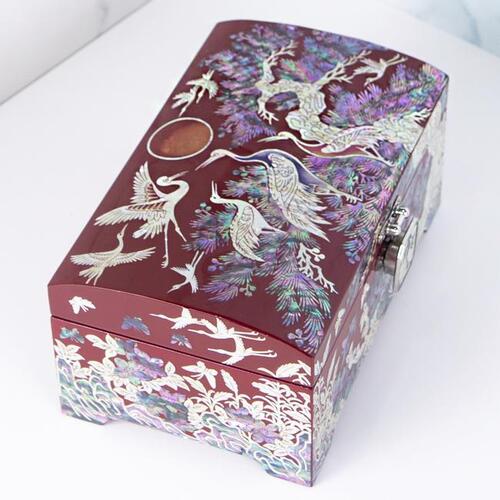 Najeon Mother-of-Pearl Jewelry Box - Pine, Black, 2 - Tier - view 8