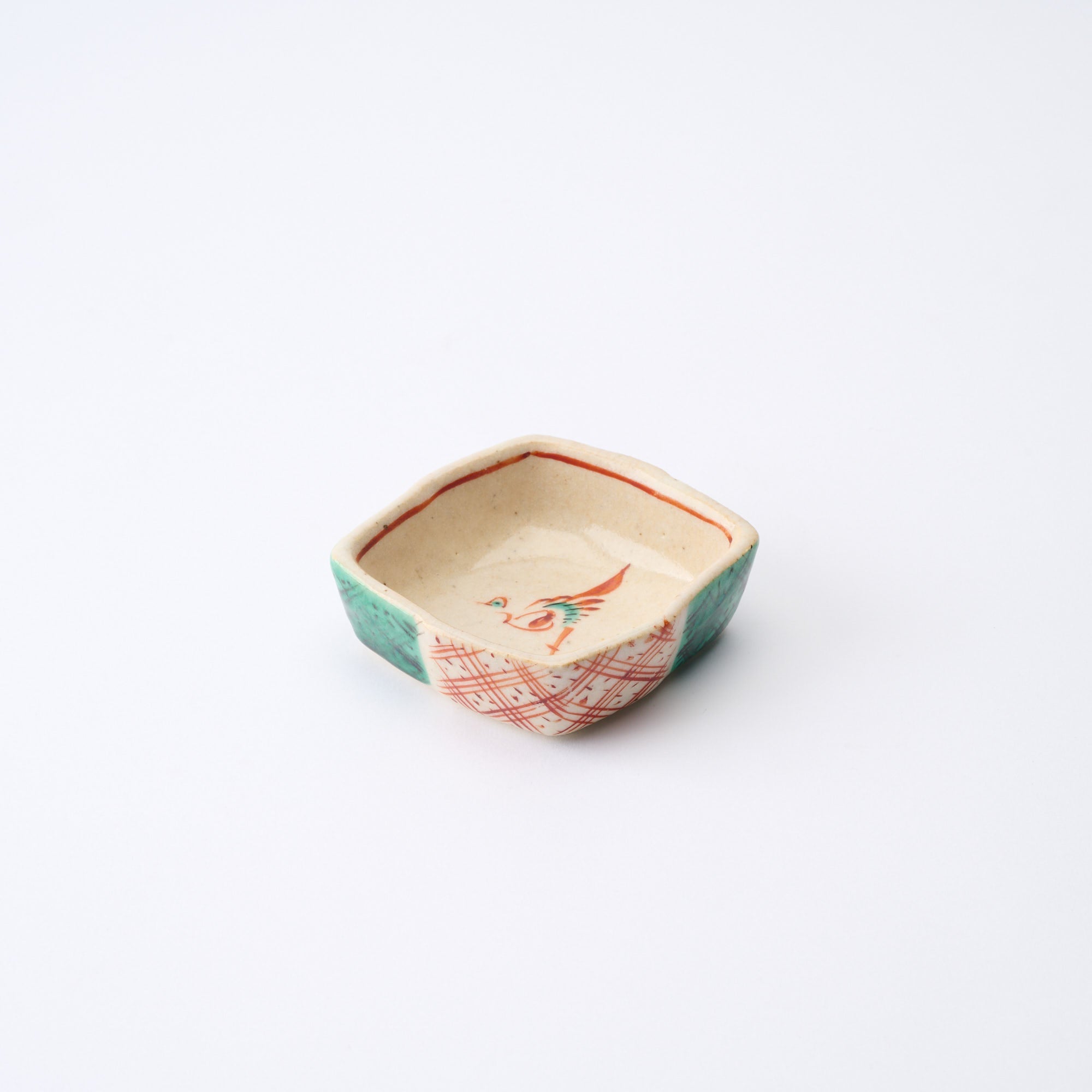 Musubi Kiln Akae Diamond Pattern Sauce Plate