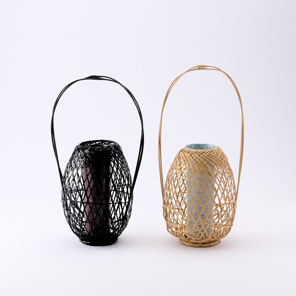 Musubi Kiln Oval Basketry Japanese Flower Vase