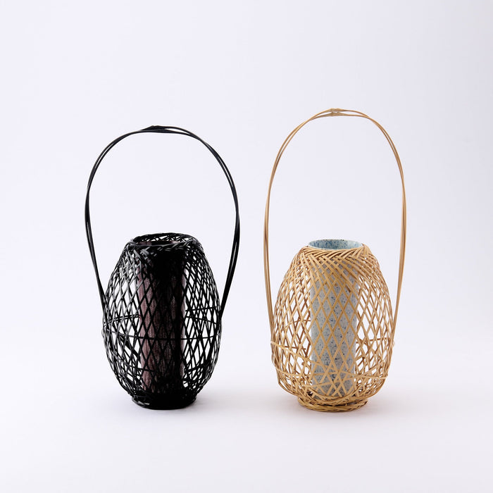 Musubi Kiln Oval Basketry Japanese Flower Vase