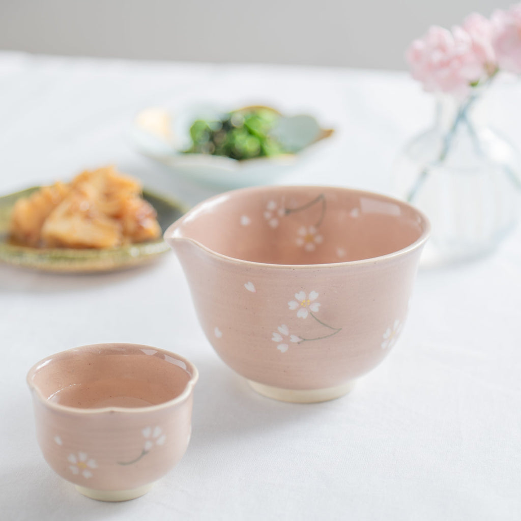 Musubi Kiln Floating Sakura Matcha Bowl