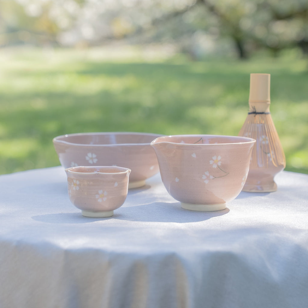 Musubi Kiln Floating Sakura Matcha Bowl