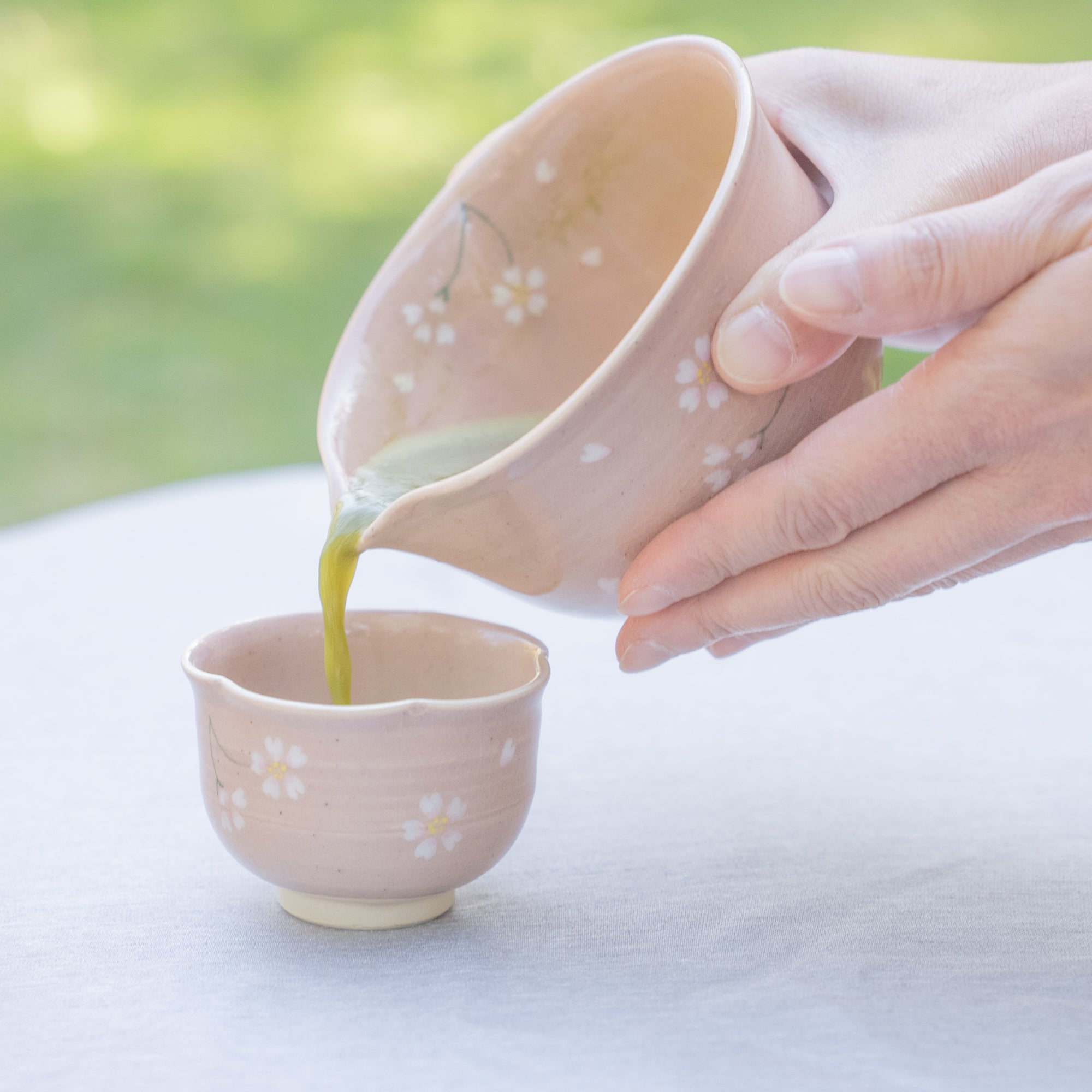 Musubi Kiln Floating Sakura Matcha Bowl