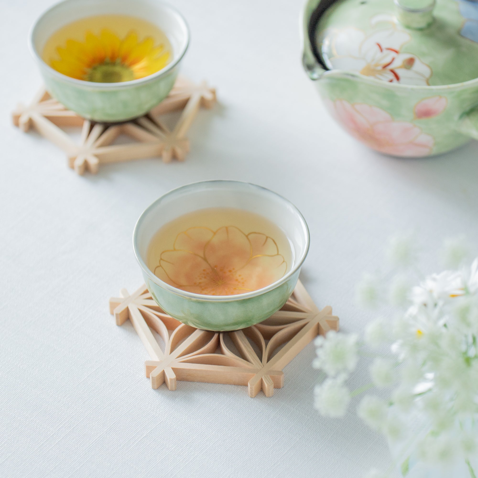 Musubi Kiln Colorful Floral Japanese Teacup